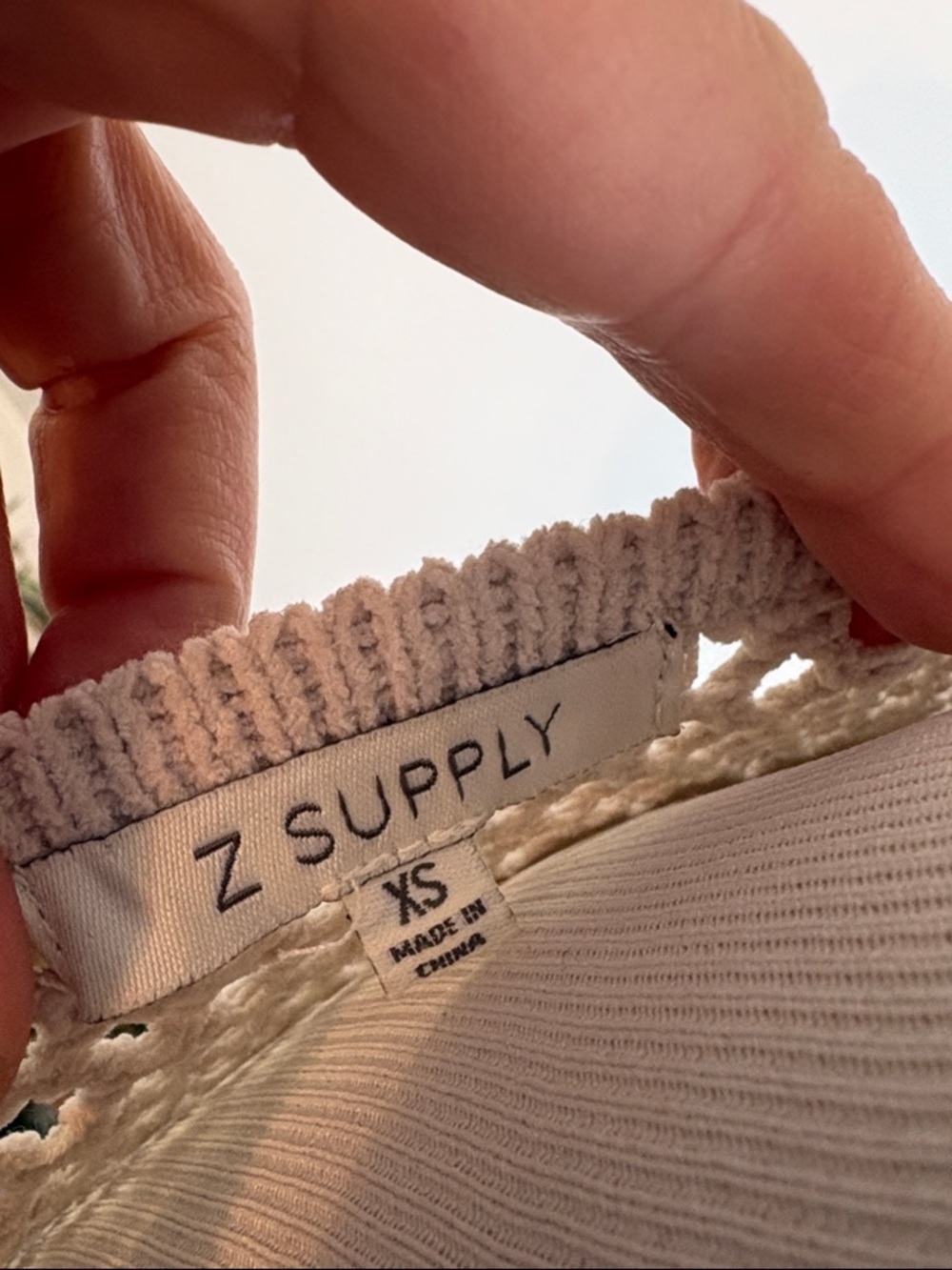 Z Supply Neutral Open-Knit Crewneck Sweater | XS - Picture 6 of 8